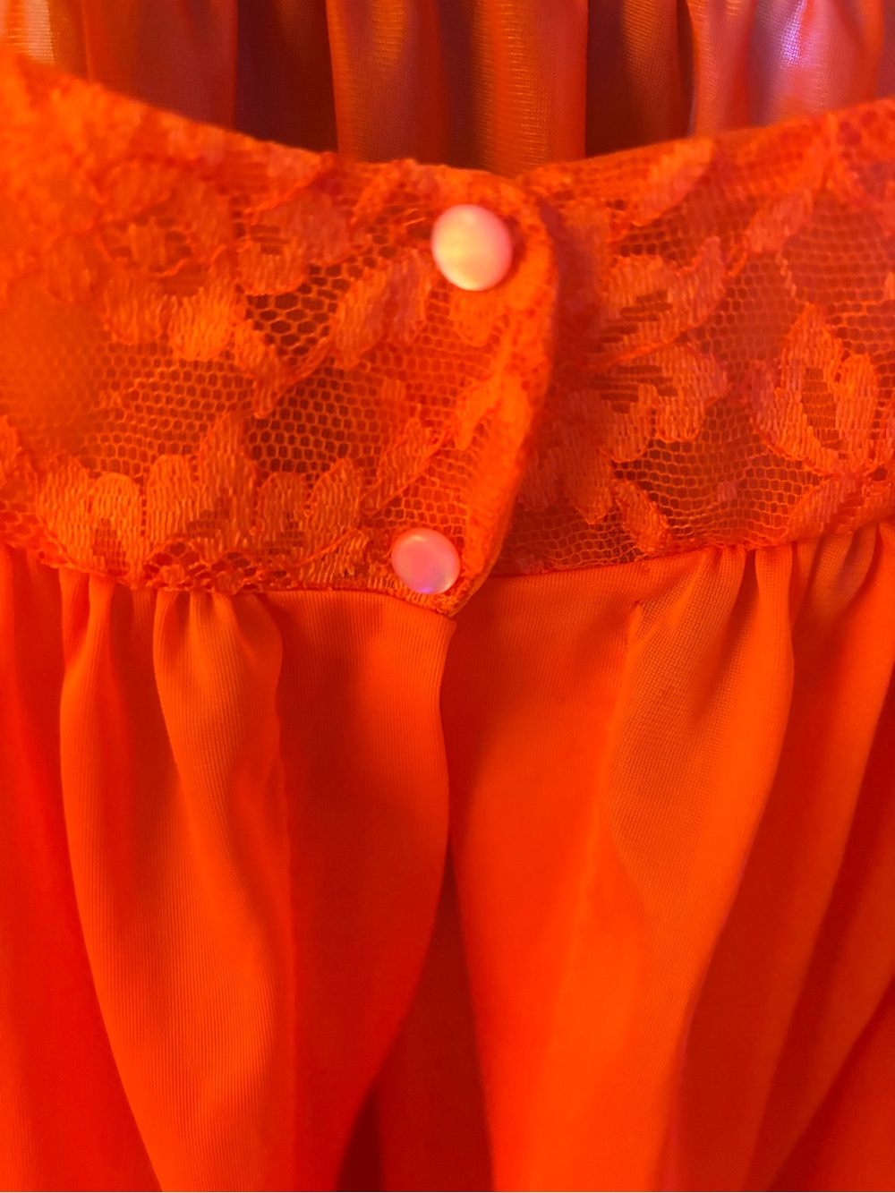 Vanity Fair Orange vintage from 60’s Lace bed jacket Size M excellent condition - Picture 5 of 6